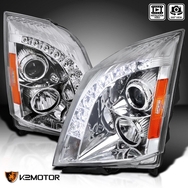 Fits 2008-2014 Cadillac CTS LED Strip Projector Headlights Lamp