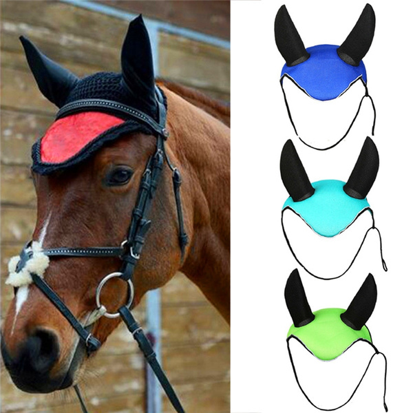 Horse Ear Cover Breathable Cap Fly Veil 