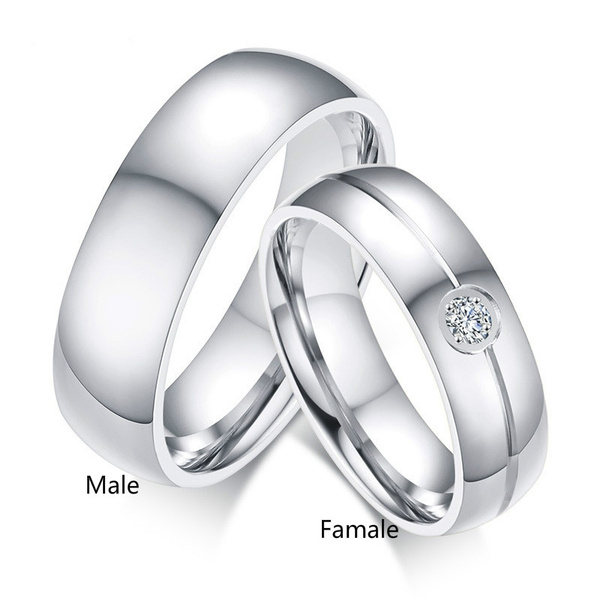 Women's stainless 2024 steel wedding bands