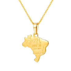 Brazil, goldplated, Personalized necklace, Love