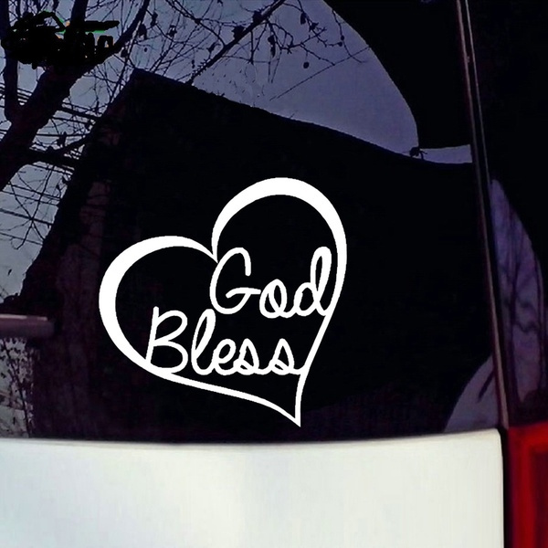 God Bless Pray Heart Vinyl Decal Car Sticker Religious Symbol ...