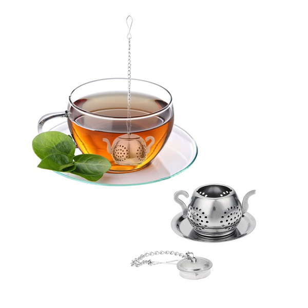 Stainless Steel Tea Infuser Teapot Tray Spice Tea Strainer Herbal Filter  Teaware Accessories Kitchen Tools tea infuser Tea