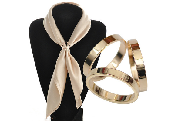 Silk Scarf Jewelry Accessories Buckle Shawl Ring Clip Tricyclic Scarves  Buckle Luxurious Simple Women Girl Party