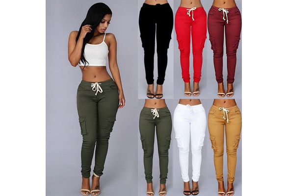 women's high waist drawstring casual pants