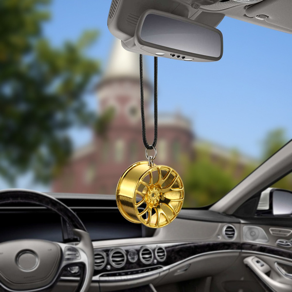 Car Pendant Automobiles Metal Wheel Hub Hanging Car Ornaments Auto Interior  Rear View Mirror Decoration Dangle Trim Accessories