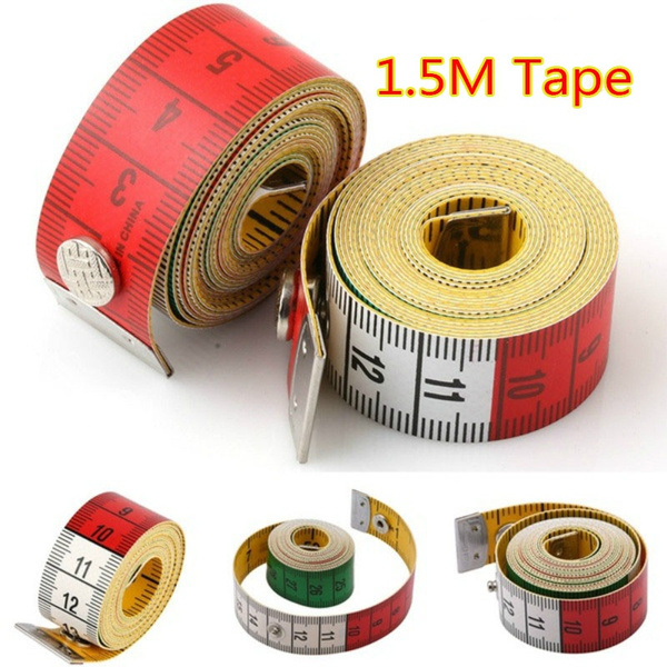 1.5M Soft Measuring Tape Tailor Tape Body Measuring Ruler Sewing Tool with  Snap Fasteners
