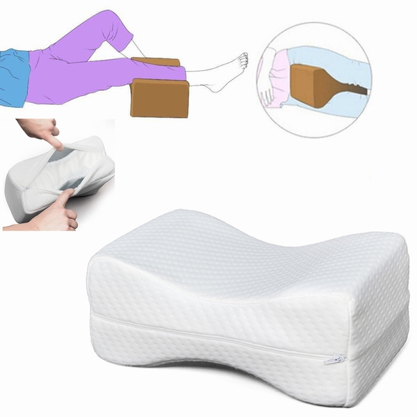 Knee Pillow Spine Sciatica Relief Memory Foam Wedge Support Cushion for ...