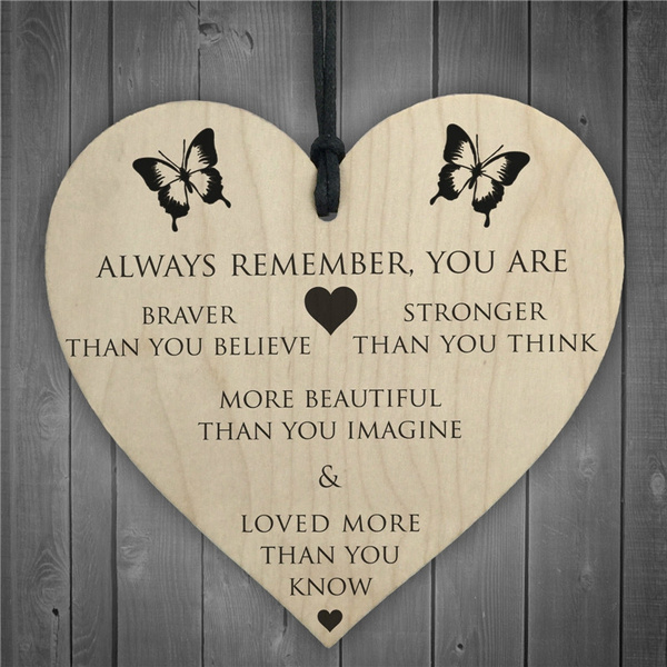 always remember you are diy wooden heart plaque wine tags hanging signs decor LC 
