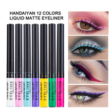 HANDAIYAN 12 Colors Waterproof Shimmer Pigment Eyeliner Liquid matte Makeup Eyeliner Auxiliary Eyeshadow