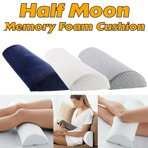 Back Pain Relief Memory Foam Pillow Half Moon Bolster Knee Pillow for Side ... 