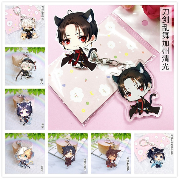 Anime Touken Ranbu Cosplay Colorful Kawaii Transparent Acrylic Keychain Model Toy Collection Acrylic Keychain Pendant Key Accessories Wish