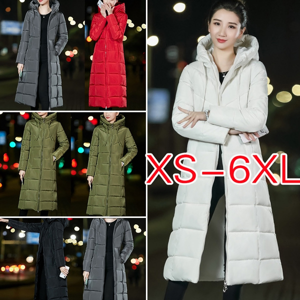 Plus Size Womens Duck Down Hooded Coat Fur Parka Jacket Lady Long Outerwear New 