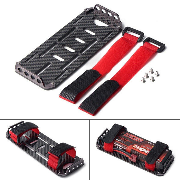 Carbon Fiber Battery Mounting Plate Tray With Ties For 1/10 RC Car