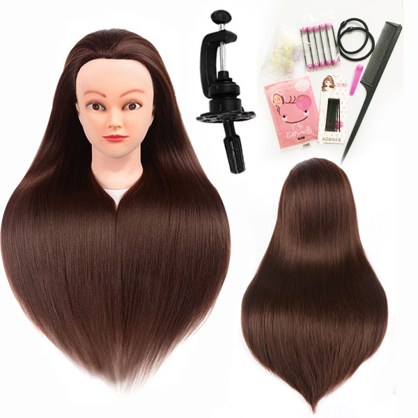 Synthetic Mannequin Head Hair Styling Head Hairdresser Training Head  Cosmetology Manikin Head Doll Head Synthetic Hair with Clamp