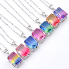 ringsforwomensize8topaz, 925 sterling silver necklace, Silver Jewelry, rainbow