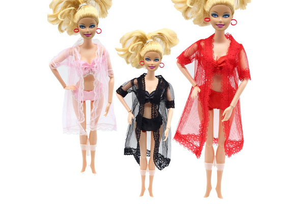 2 Sets of Barbie Doll Clothes with Underwear Nightwear Bathrobes,Shoes &  Panties Or Towel Random Style Outfit Fits Barbie Doll - by Zita Element :  : Toys & Games