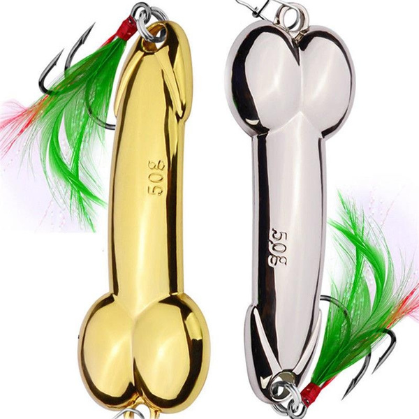 36mm-79.5mm Penis Fishing Lure Tackle Dick Spinner Spoon Pike VIB Wobble  Fish Bait Hook