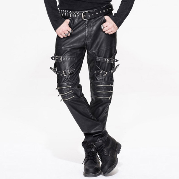 Gothic leather cheap pants