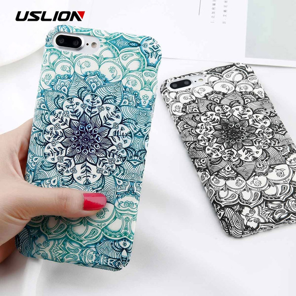 Luminous Flower Case For iPhone 7 Plus Mandala Pattern Phone Cases Slim Matte PC Back Cover For iPhone X 8 7 6 6S Plus | Wish