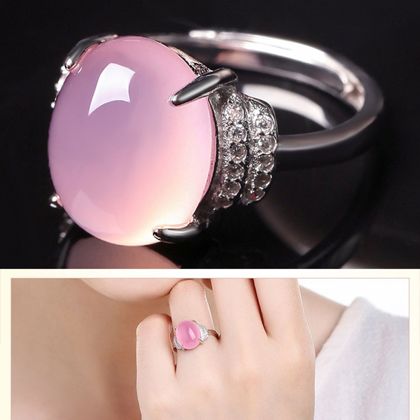 Pink deals jade ring