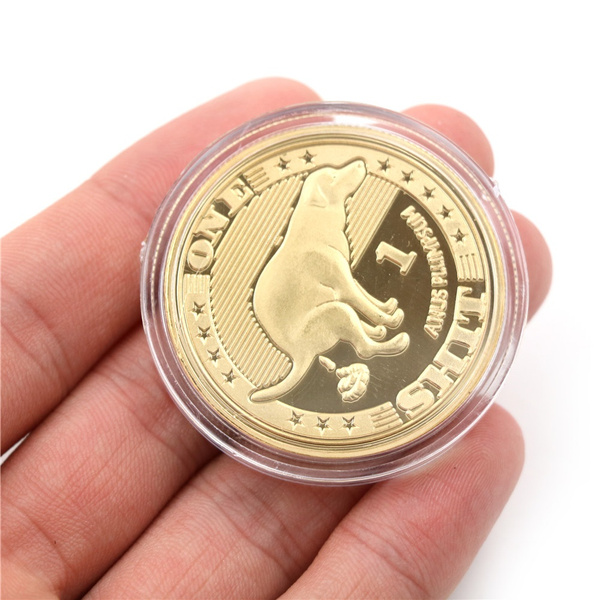 Gold Plated Lucky Dogshit Commemorative Coin Souvenir Coin Funny Gifts ME 