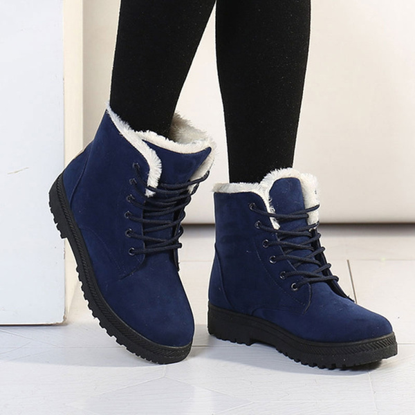 moda caliente talones tobillo botas mujeres zapatos invierno Encaje-up más tamaño 35- para mujer | Wish