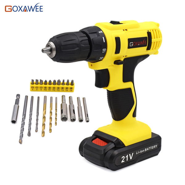 GOXAWEE 21V Electric Screwdriver Household Rechargeable Cordless