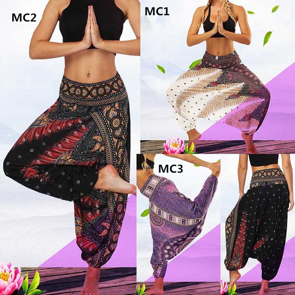 Women Casual Baggy Gypsy Hippie Boho Yoga Pants Harem Trousers