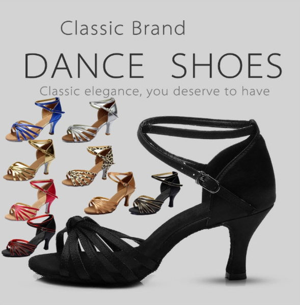 Very Fine Womens Salsa Ballroom Tango Dance Shoes Style C5004 Bundle with Plastic Dance Shoe Heel Protectors Heel 3 Inch Silver 9.5