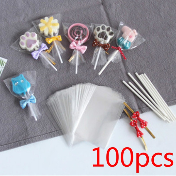 Details about   100pcs Clear Party Gift Chocolate Lollipop Candy Cellophane Bags Craft 