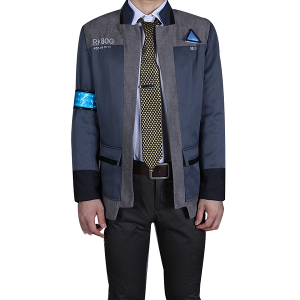 Game Detroit Become Human Connor Rk800 Agent Suit Uniform Tight Unifrom Cosplay Costume For Halloween Wish - detroit become human connor roblox