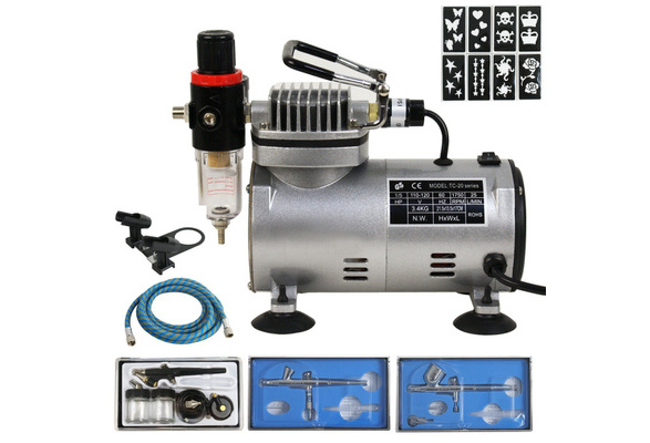 air brush compressor airbrush kit,airbrush paint kit model cars siphon feed  Portable Mini Air Compressor Kit for Airbrushing