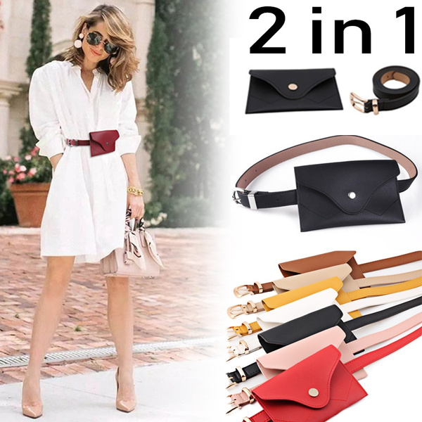 Vhitler Mini Belt Bag Waist Bag for Women Fashionable Small Waist Bag Belt Bags for Women Trendy Y2K Accessories (Golden-2)