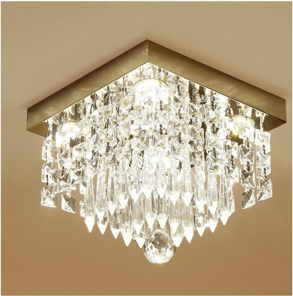 Modern Square Re Led Crystal, Contemporary Square Crystal Chandelier