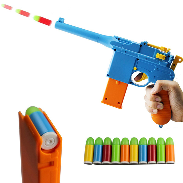 Toy Soft Bullet Gun Pistol Model 10 x Foam Darts, Foam Blaster