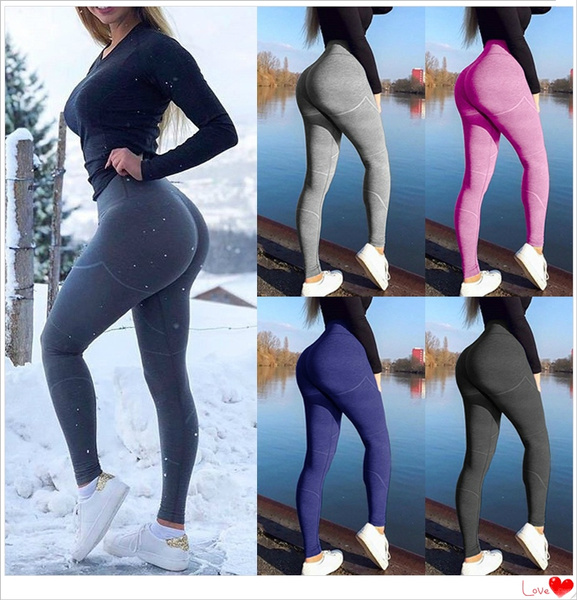  Waist Stretch Pants High Sports Fitness Sexy Ladies