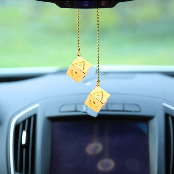 Han Solo Lucky Dice Car Pendant Link Chain Charms Cube Ornaments Alloy