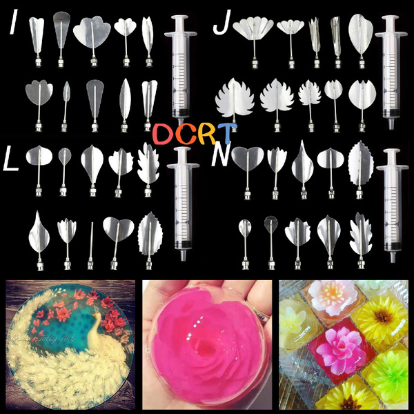 40pcs Metal 3D Gelatin Jelly Cake Art Needles DIY Jelly Cake Decorating