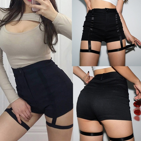 high waisted garter shorts