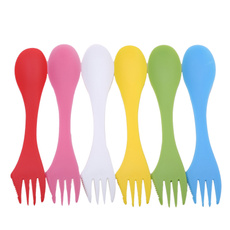 Hiking, camping, salad, plasticfork