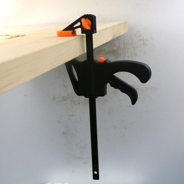 Wood Working Bar F Type Clamp Fixture Grip Ratchet Release Squeeze Vise DIY Tool 