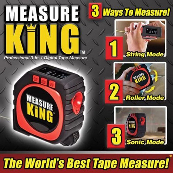 Doe een poging boter omvang Multifunction 3-in-1 Digital Measure King Tape Measure String Mode Sonic  Mode and Roller Mode Universal Measuring Tool Furniture Accessories | Wish