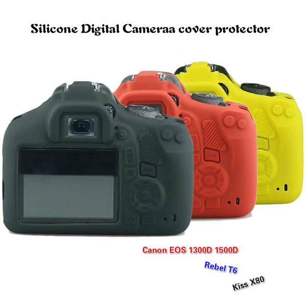 Silicone Armor Skin Case Body Cover Protector for Canon EOS 1300D 1500D  Rebel T6 Kiss X80 Digital Camera