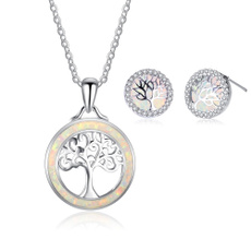 Sterling, opalearring, 925 sterling silver, Bridal Jewelry Set