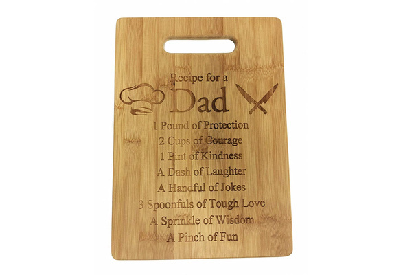 Ever Engraved Bamboo,New Year Gifts,Kitchen Gifts Recipe For A Dad Cute Funny Small Cutting Board Master Of The Grill And Best Dad 7X11