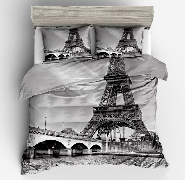 Eiffel Tower Quilt Cover Doona, Twin Size Eiffel Tower Bedding