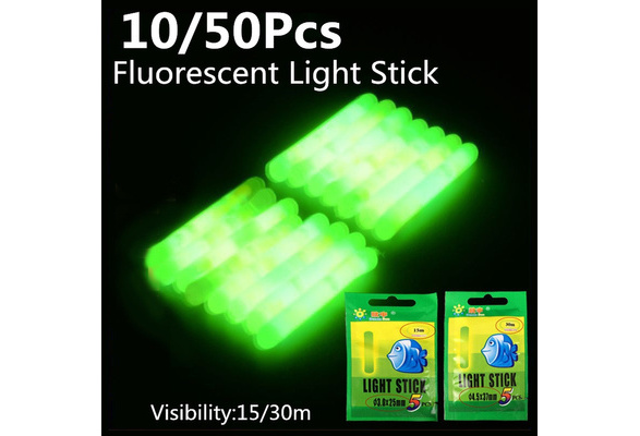 50pcs Fishing Fluorescent Lightstick Light Night Float Clip On Dark Stick BSG 