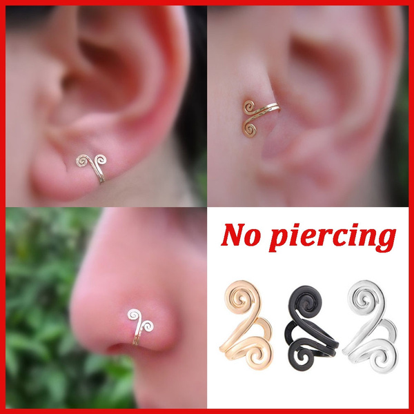 Ear Cuff 14K Rose Gold Filled Tragus Earring Fake Nose ring Fake Piercing