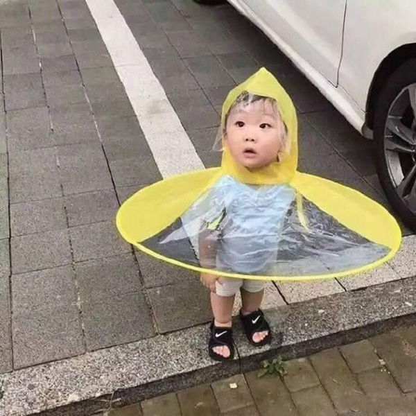 Creative Poncho Children's Raincoat UFO Rain Funny Baby Outdoor Play Supplies | Wish
