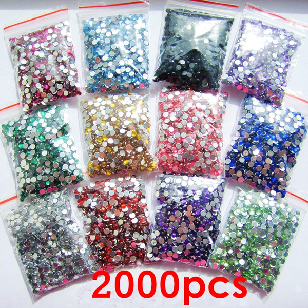 2000pcs……2mm Crystal Flatback Acrylic Rhinestones Beads for Nail Art/Craft 